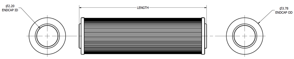 Drawing of TTI's TT9400 Series Filter Element